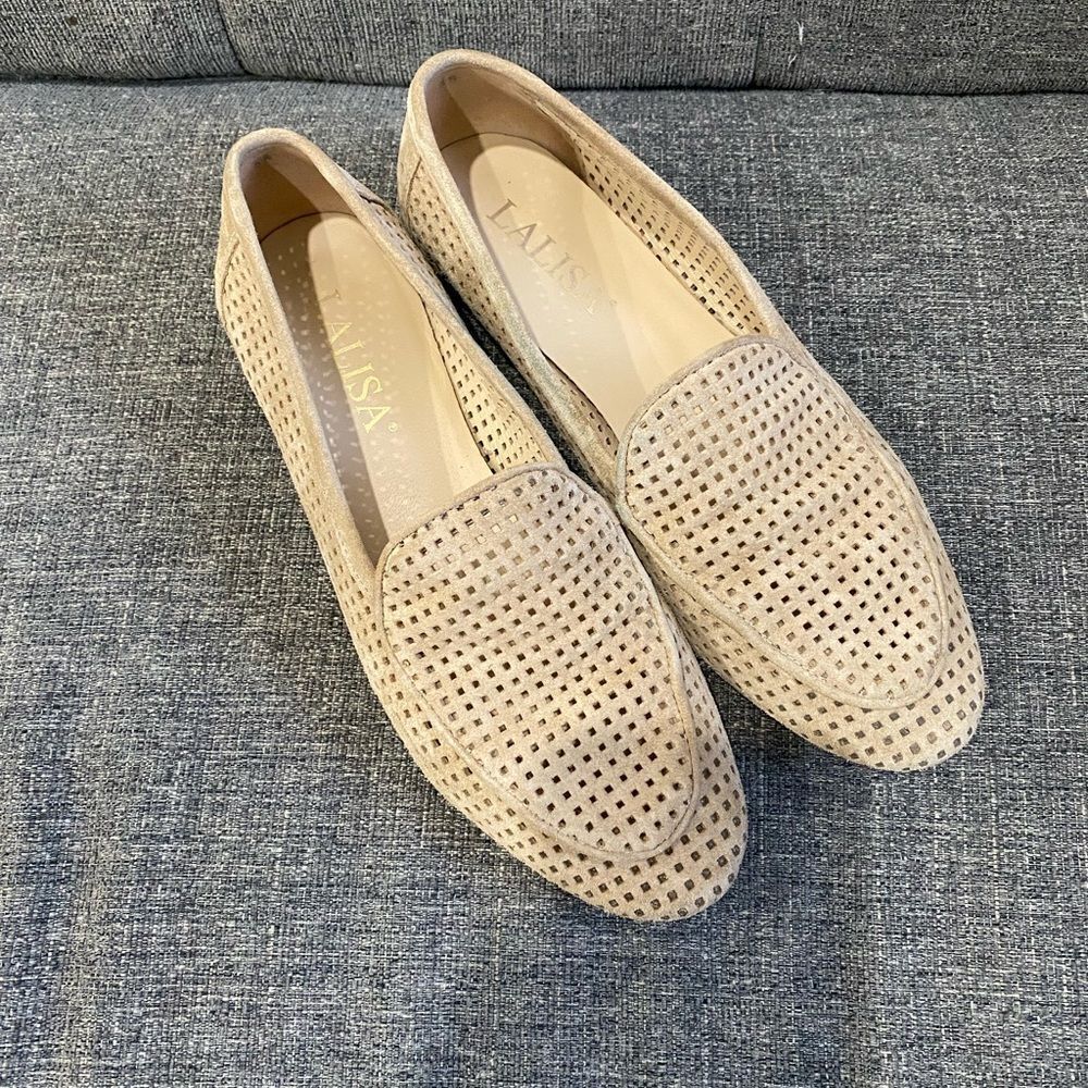 Lalisa Perforated Suede Loafer Women Size 38